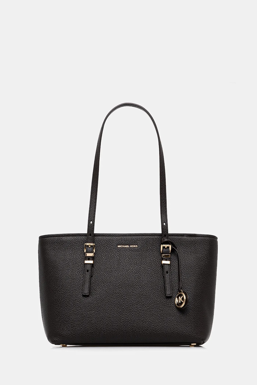 MICHAEL Michael Kors poșetă de piele QUINN culoarea negru, 30T5GQNT2L