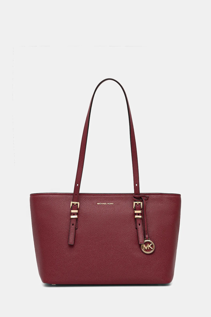 MICHAEL Michael Kors poșetă de piele QUINN culoarea bordo, 30T5GQNT2L