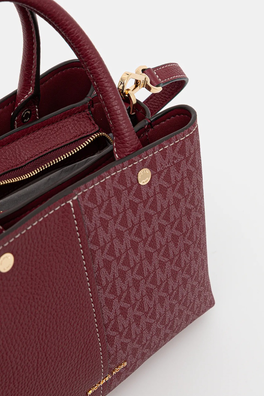 Τσάντα MICHAEL Michael Kors FLORA χρώμα: μπορντό, 30T5GFFS2B φωτογραφία