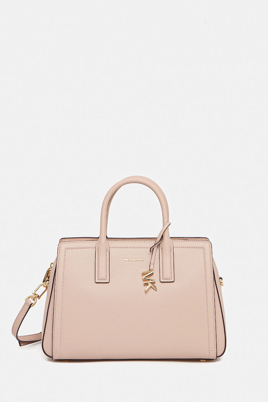 MICHAEL Michael Kors geanta de piele LAILA culoarea bej, 30R5G9IS6L