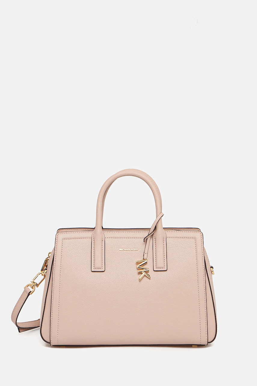 MICHAEL Michael Kors geantă de piele LAILA culoarea bej, 30R5G9IS6L