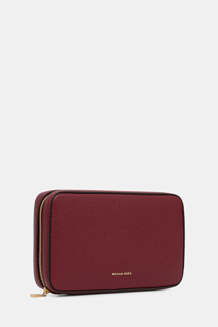 Кожаная косметичка MICHAEL Michael Kors цвет бордовый 32T5GTMV3L