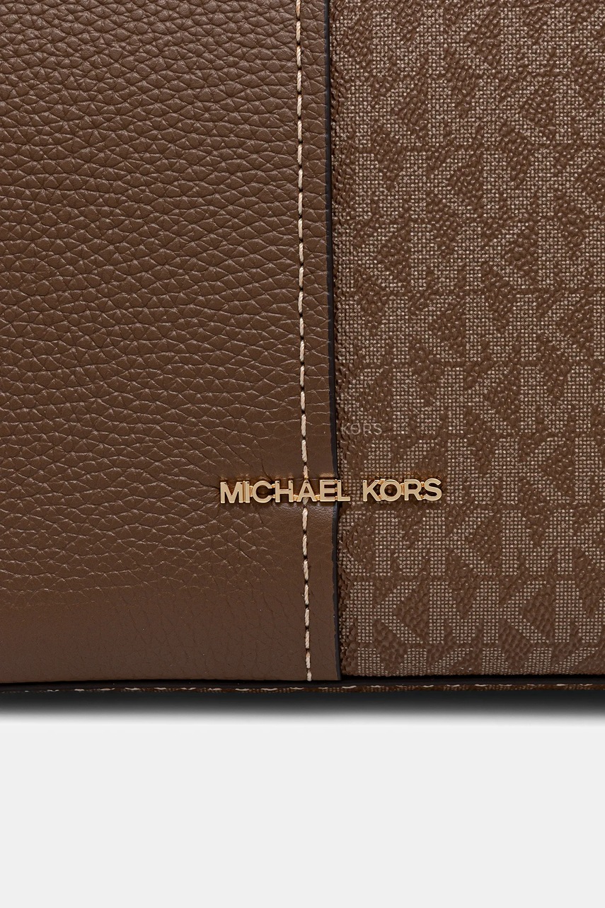 Τσάντα MICHAEL Michael Kors FLORA χρώμα: καφέ, 30T5GFFT2B φωτογραφία