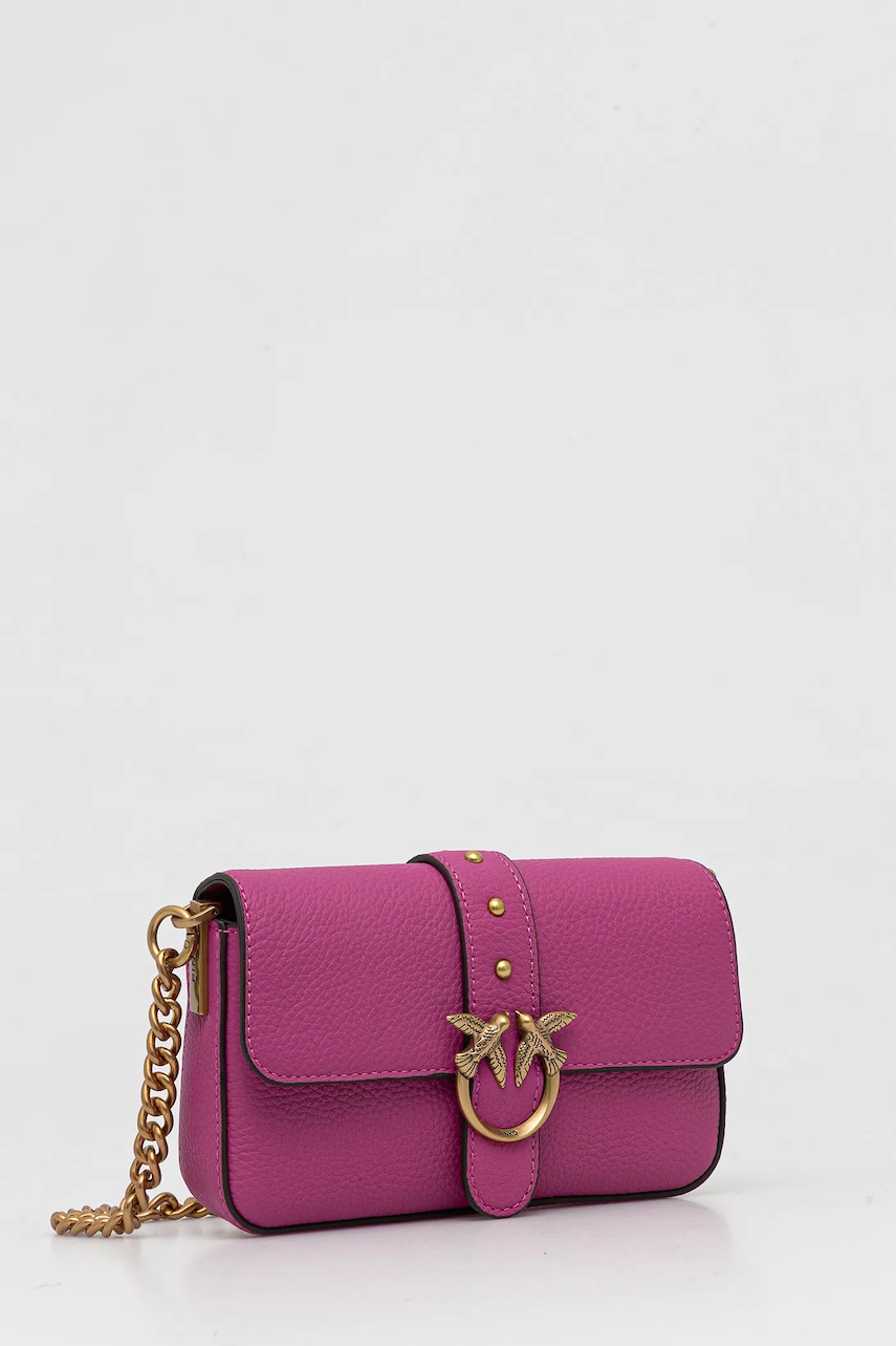 Кожаная сумочка Pinko цвет розовый 105353 A2OX Кожаная сумочка Pinko цвет розовый 105353 A2OX