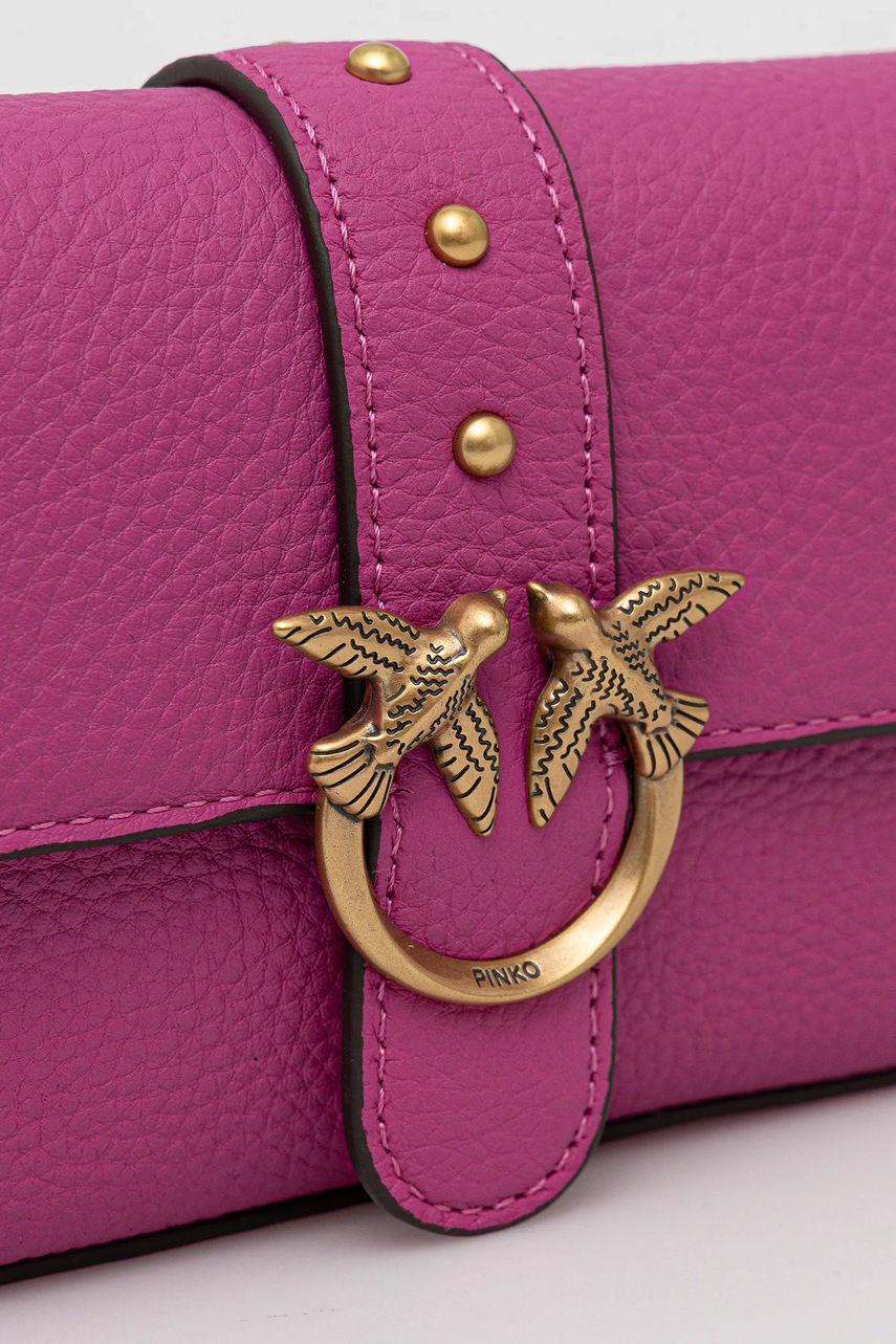 Δερμάτινη τσάντα Pinko χρώμα: ροζ, 105353 A2OX φωτογραφία
