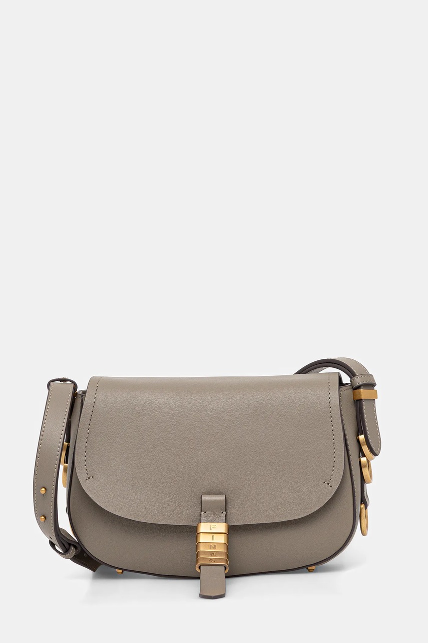 Levně Kožená kabelka Pinko šedá barva, 103831 A1ZX