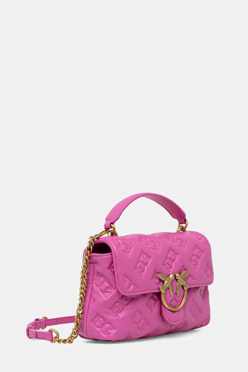 Кожаная сумочка Pinko цвет розовый 100044 A2JX Кожаная сумочка Pinko цвет розовый 100044 A2JX