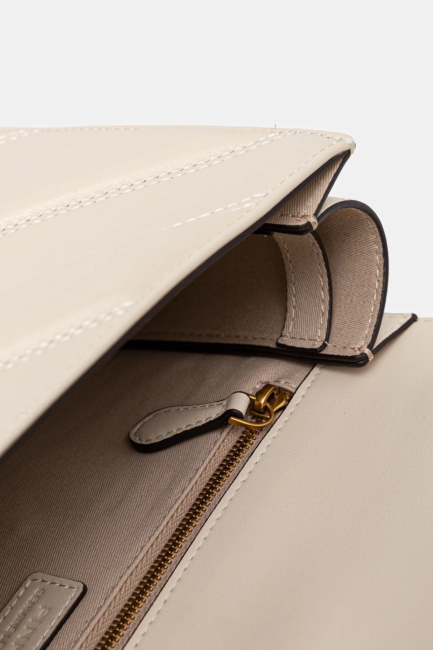 Δερμάτινη τσάντα Pinko χρώμα: μπεζ, 104549 A2OS φωτογραφία