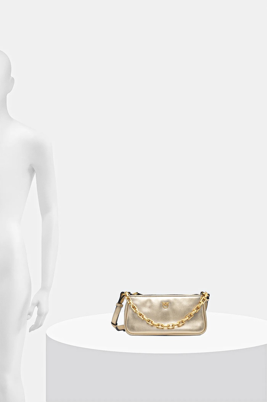 Δερμάτινη τσάντα Pinko Horizontal χρώμα: χρυσαφί, 105069 A2O9 φωτογραφία