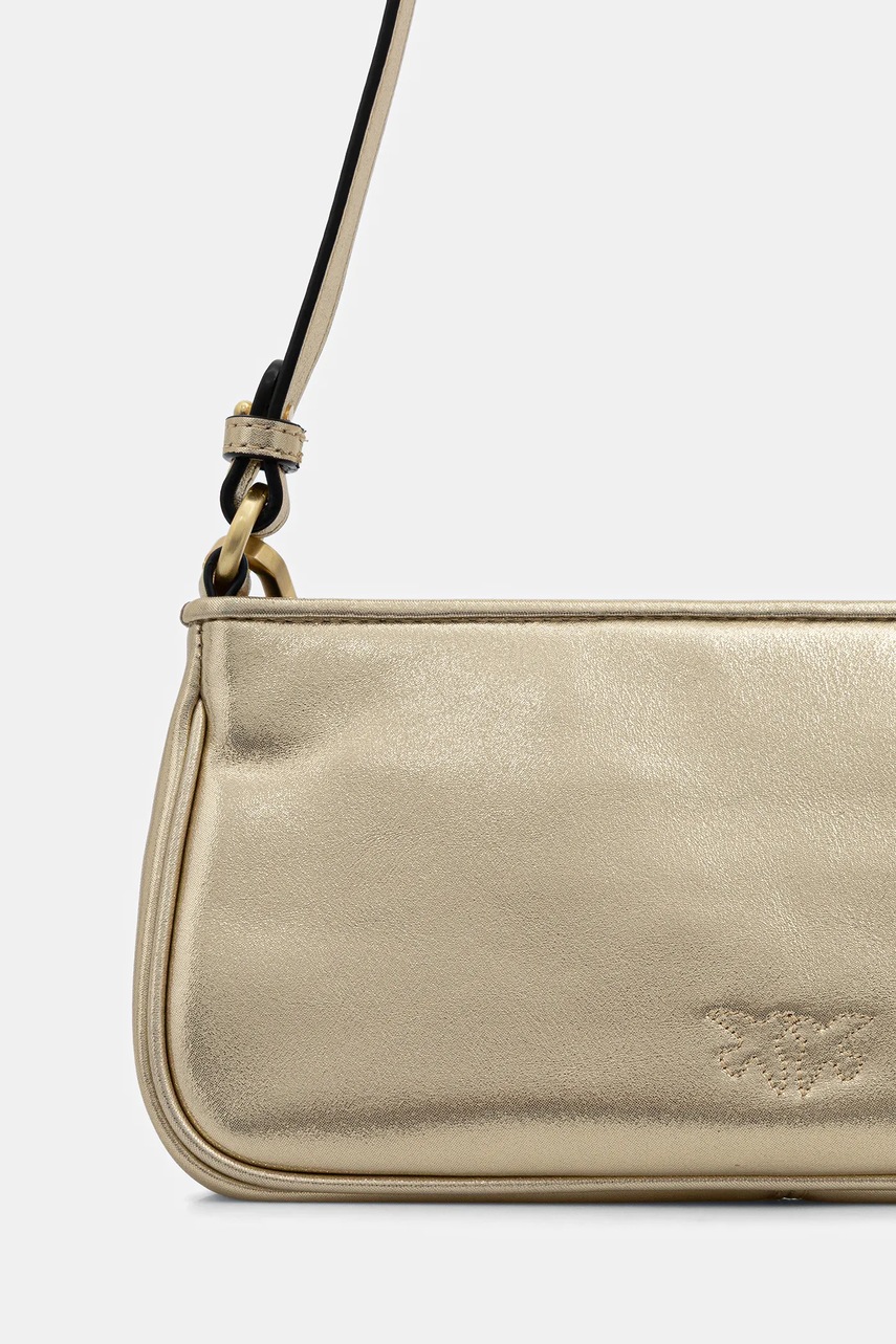 Δερμάτινη τσάντα Pinko Horizontal χρώμα: χρυσαφί, 105069 A2O9 φωτογραφία