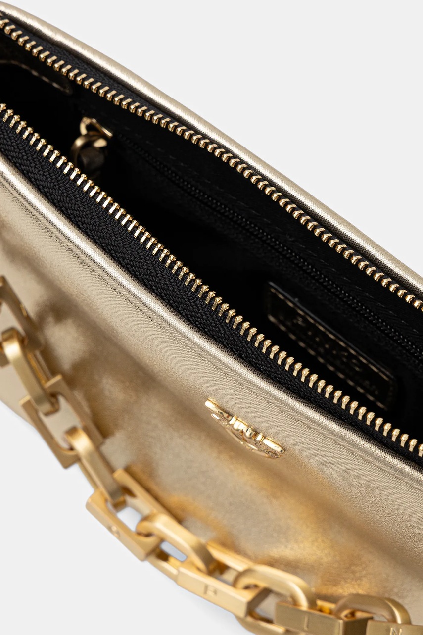 Δερμάτινη τσάντα Pinko Horizontal χρώμα: χρυσαφί, 105069 A2O9 φωτογραφία