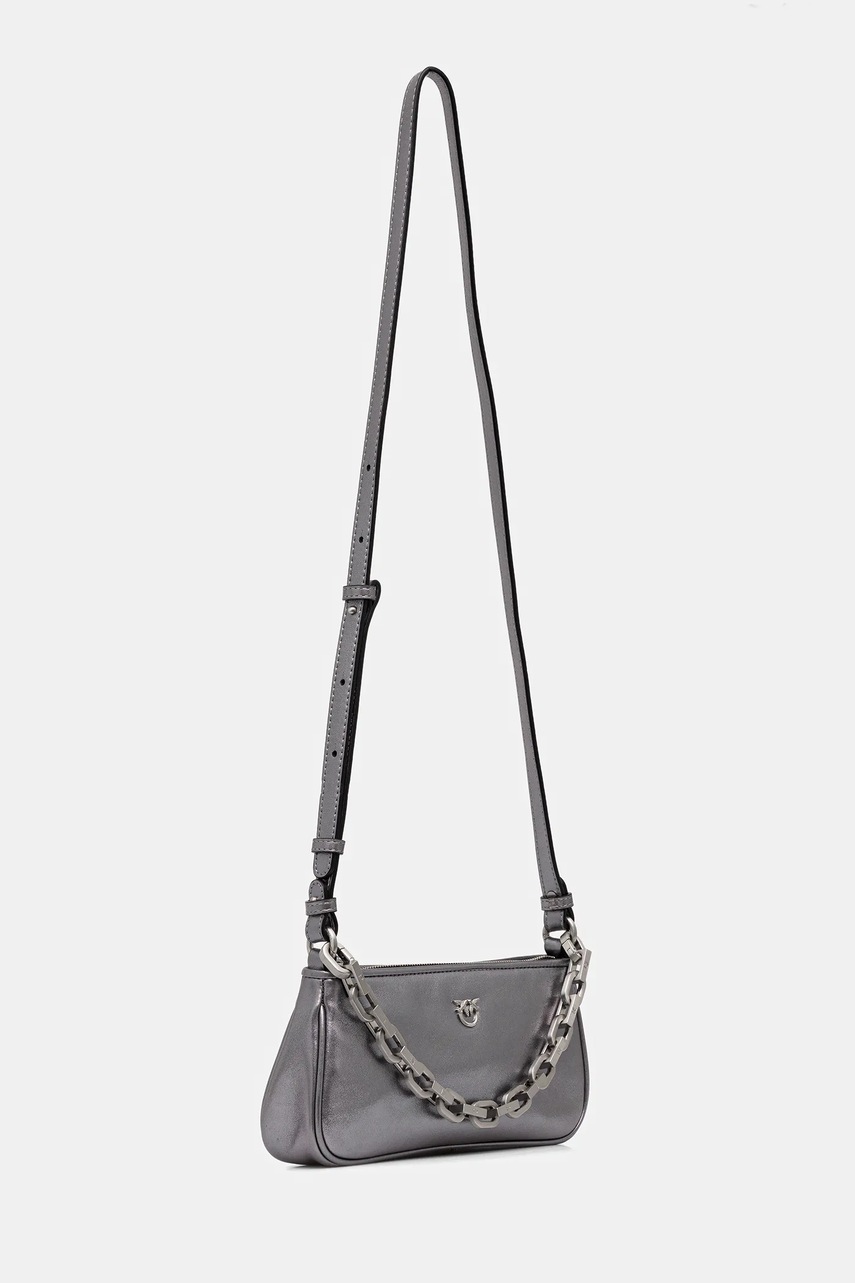 Кожаная сумочка Pinko цвет серебрянный 105069 A2O9