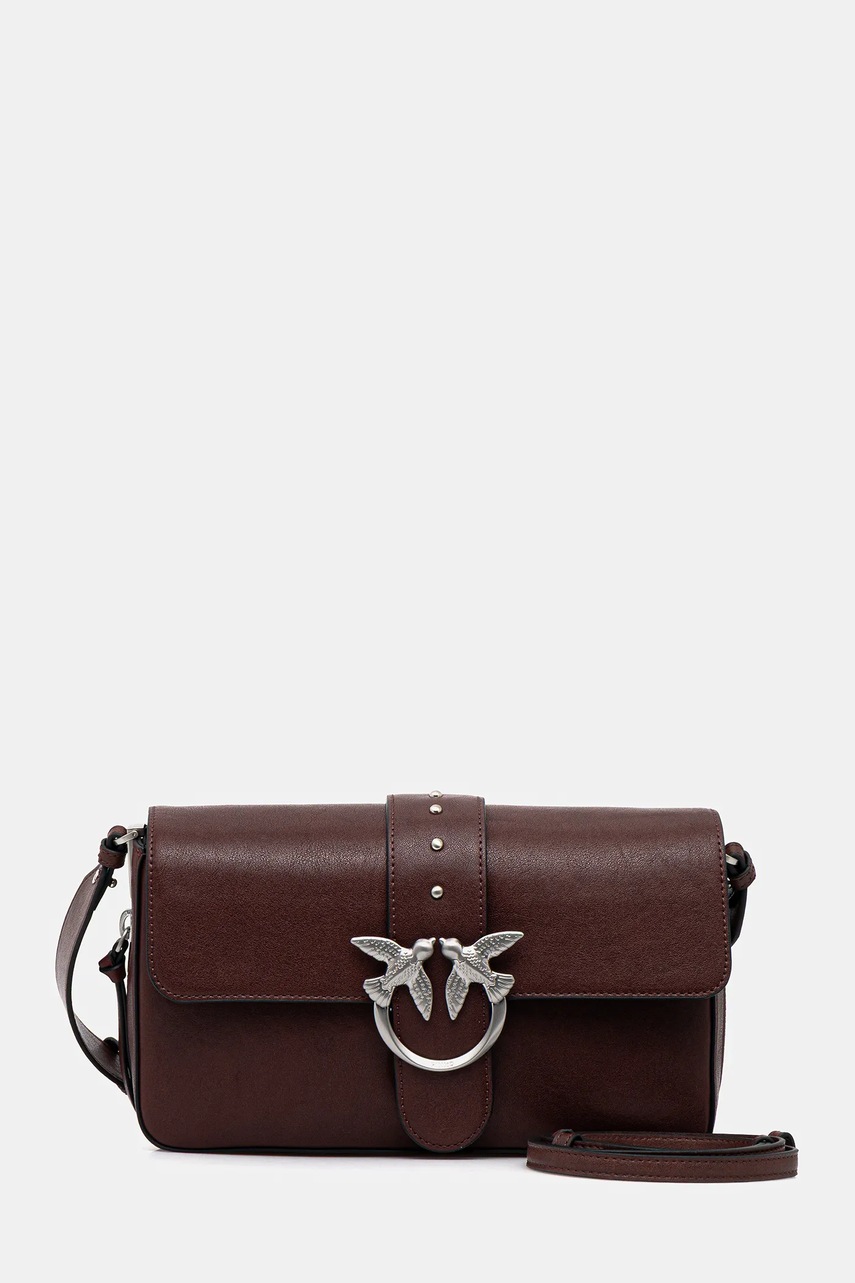 Levně Kožená kabelka Pinko hnědá barva, 105081 A2JG