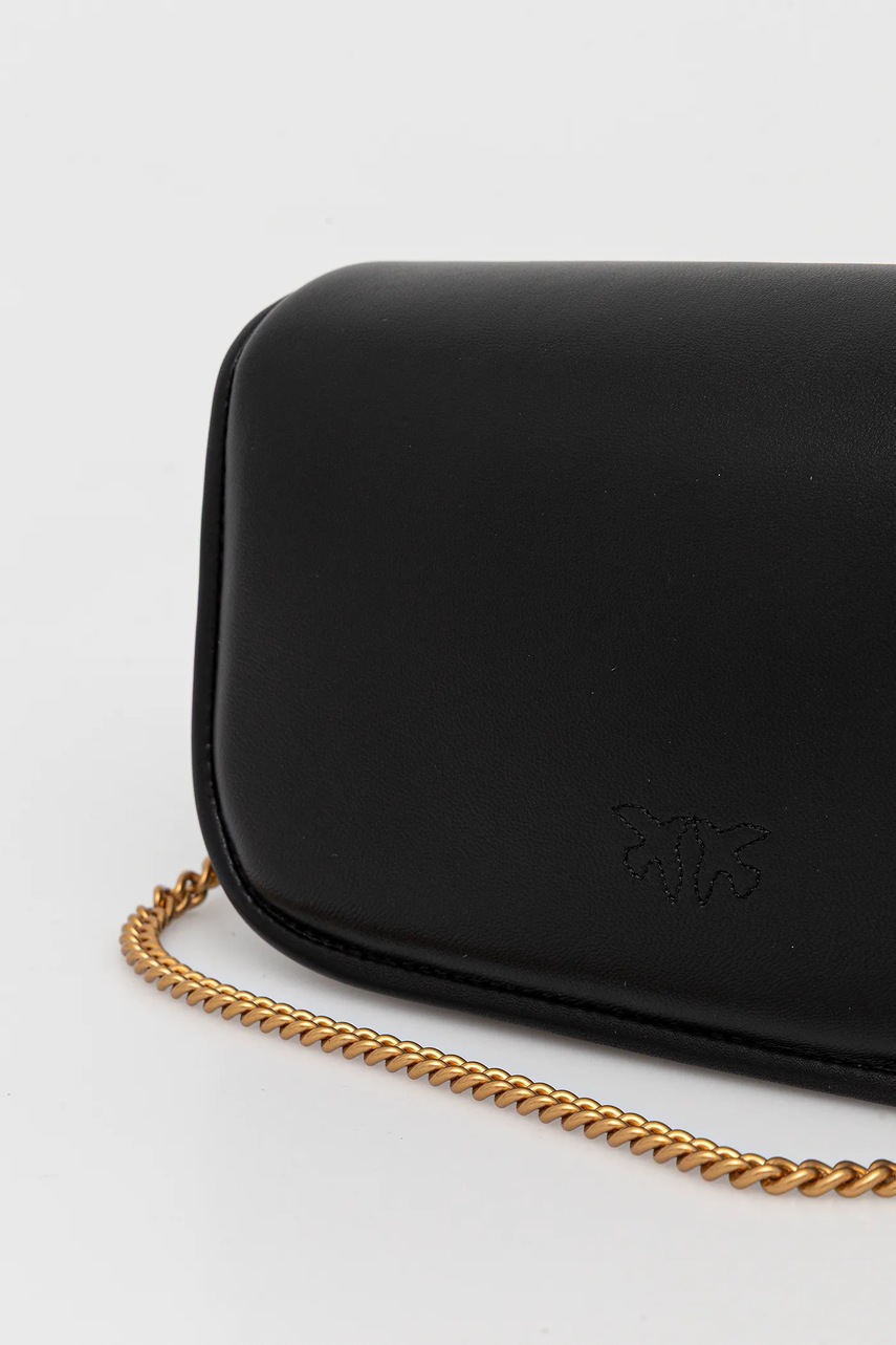 Δερμάτινη τσάντα Pinko Horizontal χρώμα: μαύρο, 105083 A26L φωτογραφία