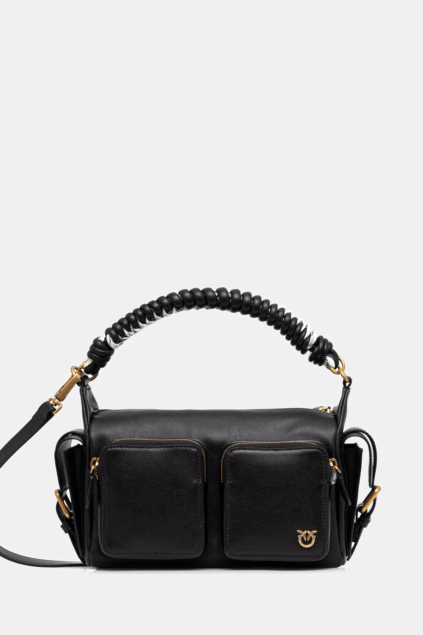 Levně Kožená kabelka Pinko černá barva, 105110 A2OV