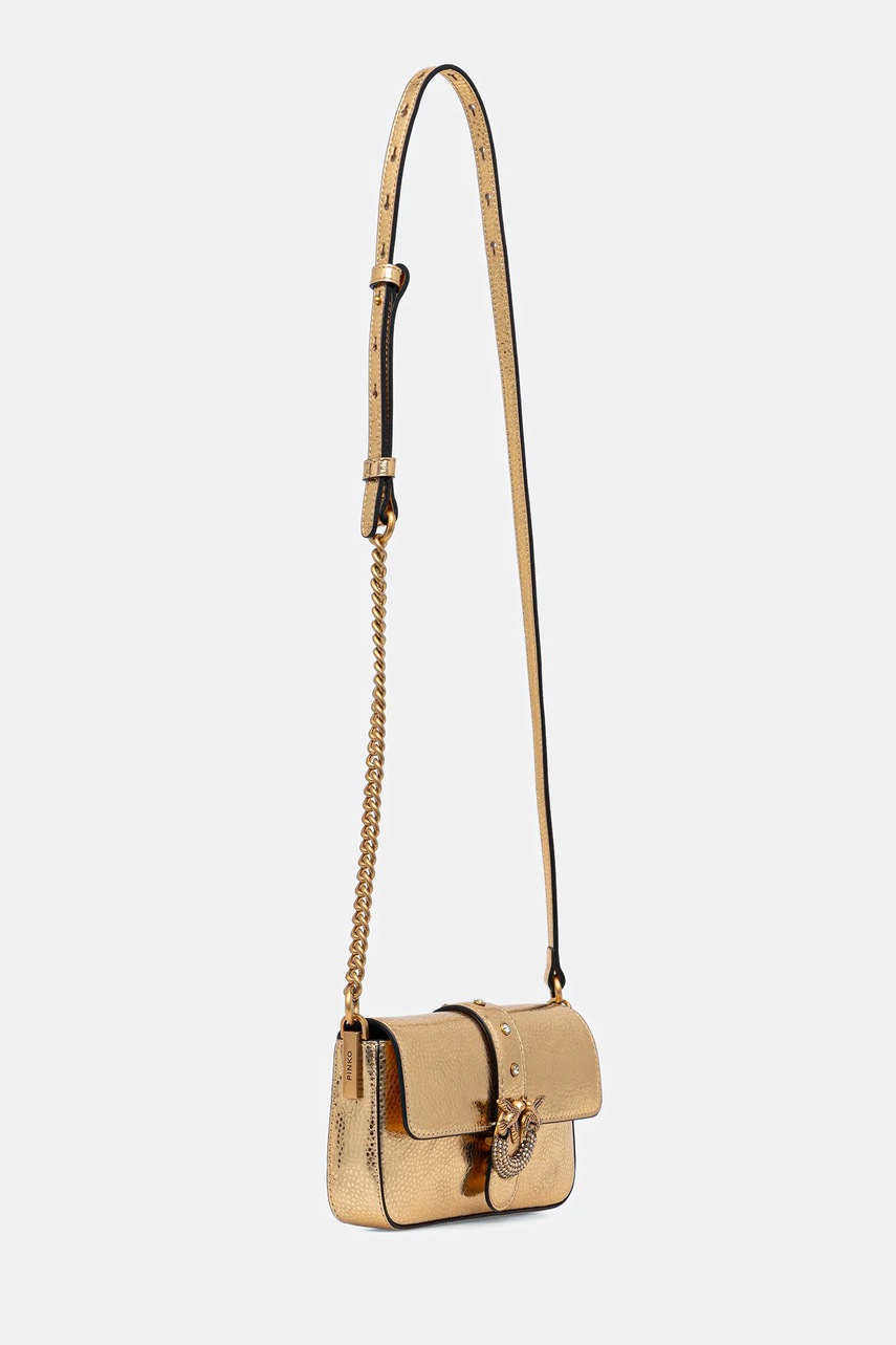Кожаная сумочка Pinko цвет золотой 105353 A2WD Кожаная сумочка Pinko цвет золотой 105353 A2WD