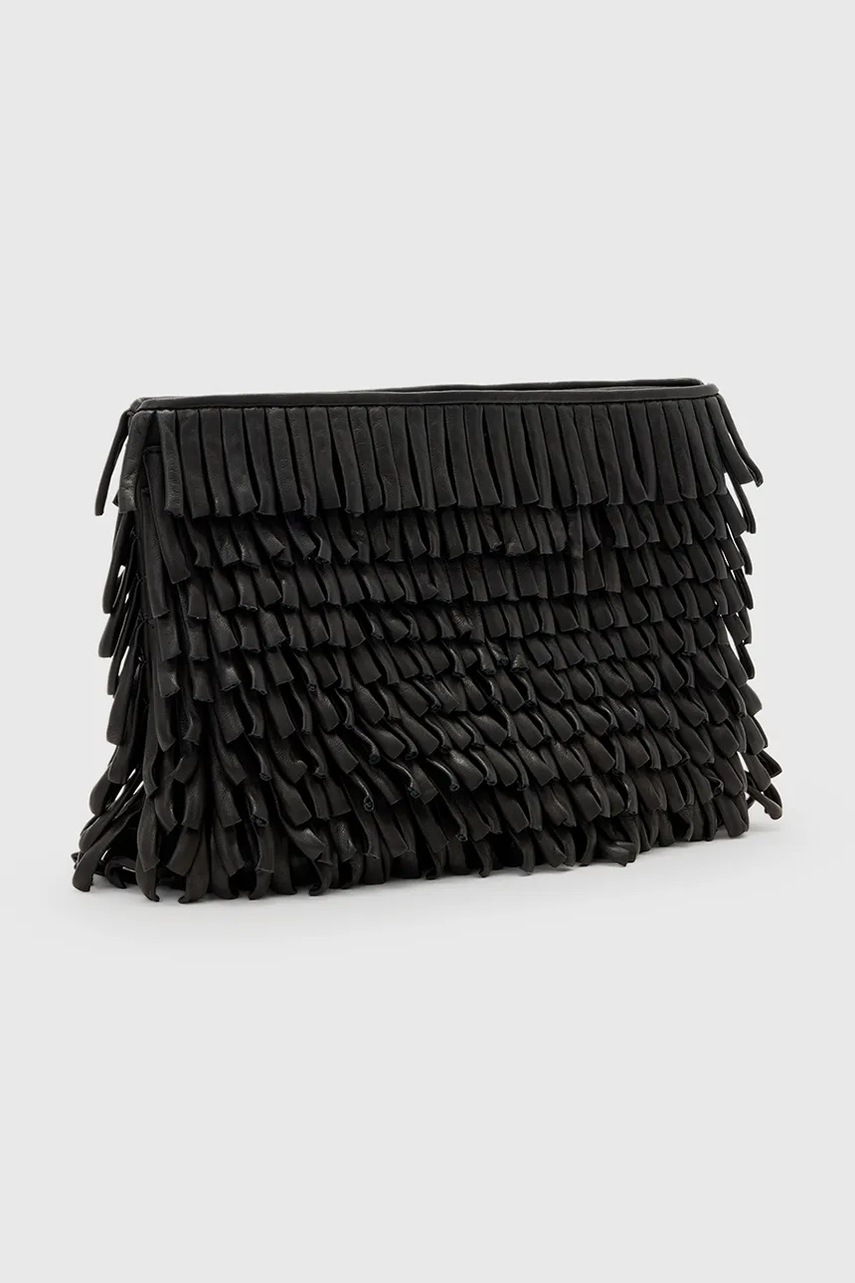 Δερμάτινη τσάντα AllSaints BETTINA χρώμα: μαύρο, W448XC φωτογραφία