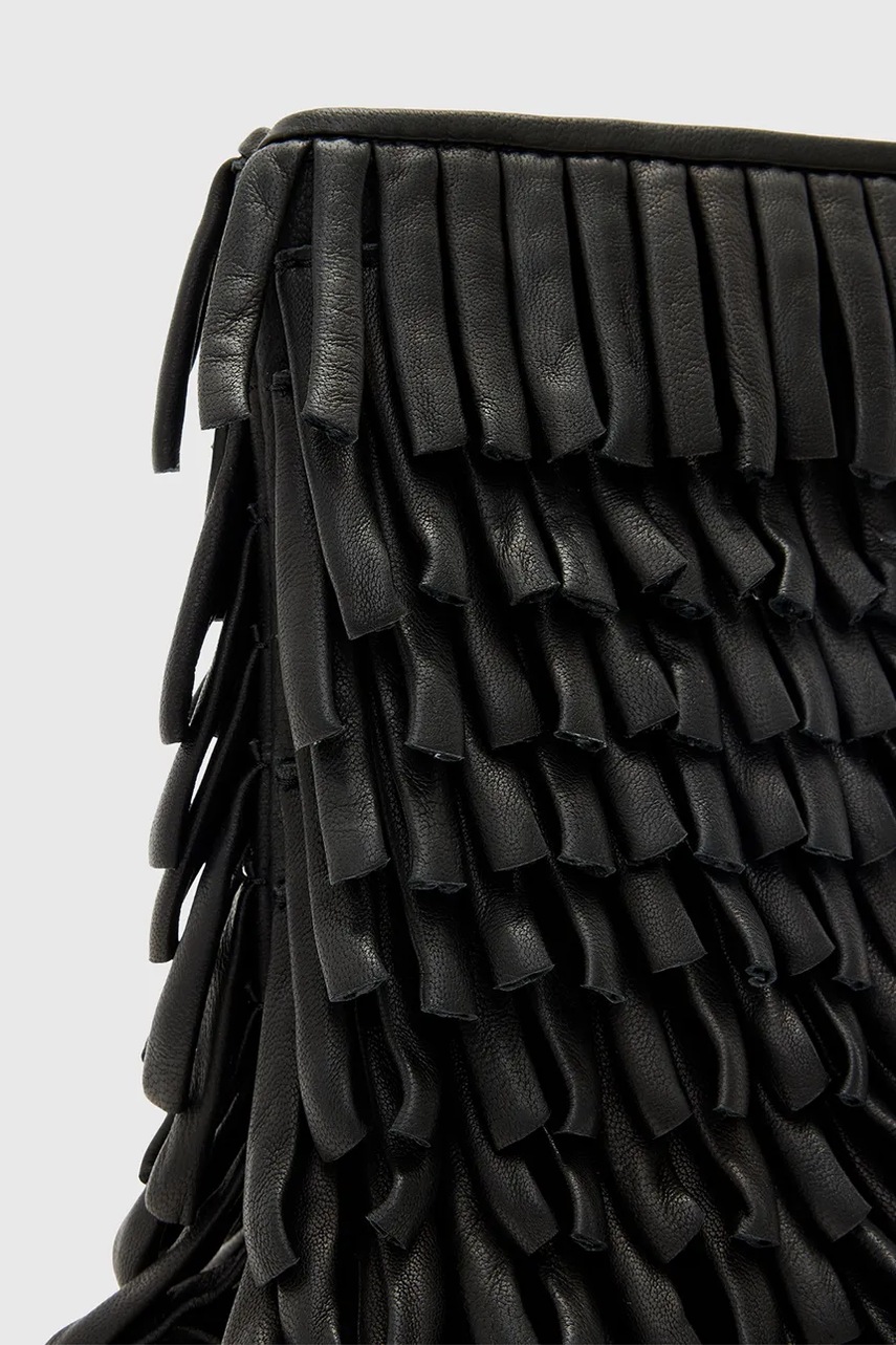 Δερμάτινη τσάντα AllSaints BETTINA χρώμα: μαύρο, W448XC φωτογραφία