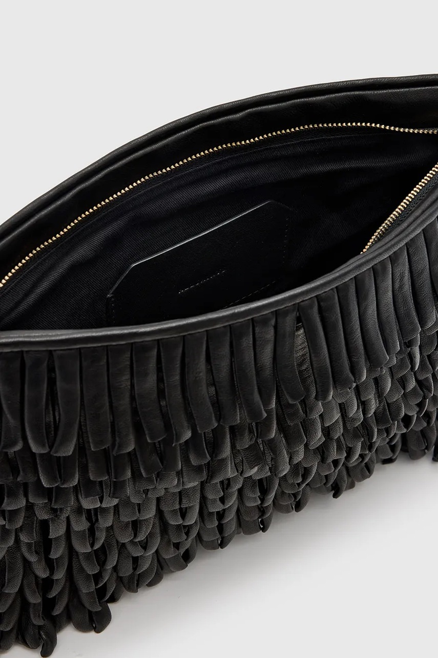 Δερμάτινη τσάντα AllSaints BETTINA χρώμα: μαύρο, W448XC φωτογραφία