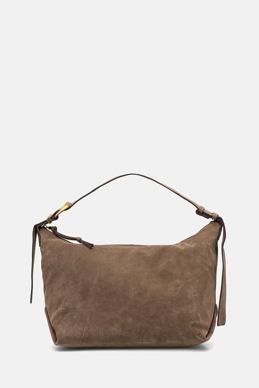 Hoss Intropia geantă de mână din piele întoarsă culoarea verde, 2052035