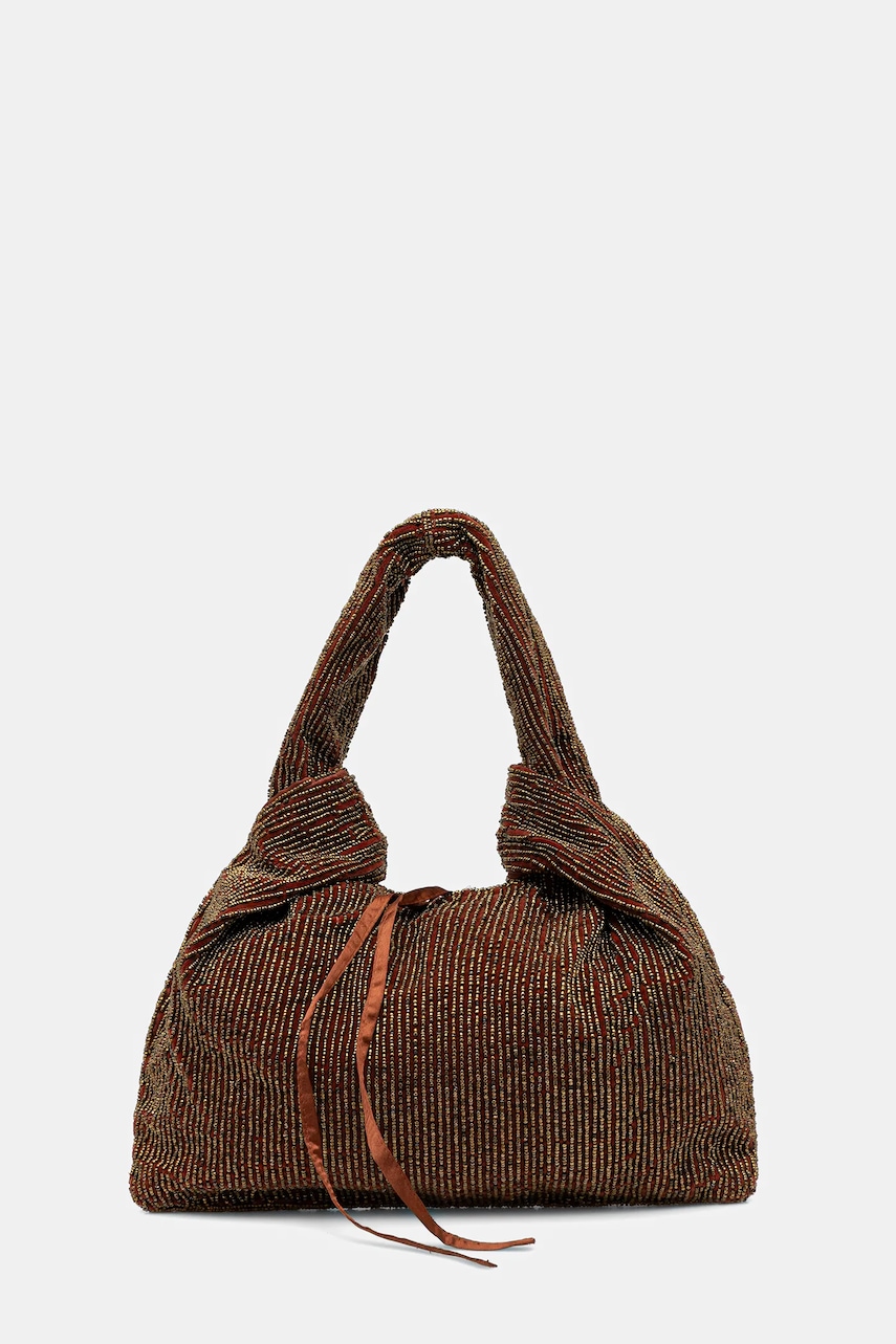 Hoss Intropia geantă de bumbac culoarea maro, 2052040