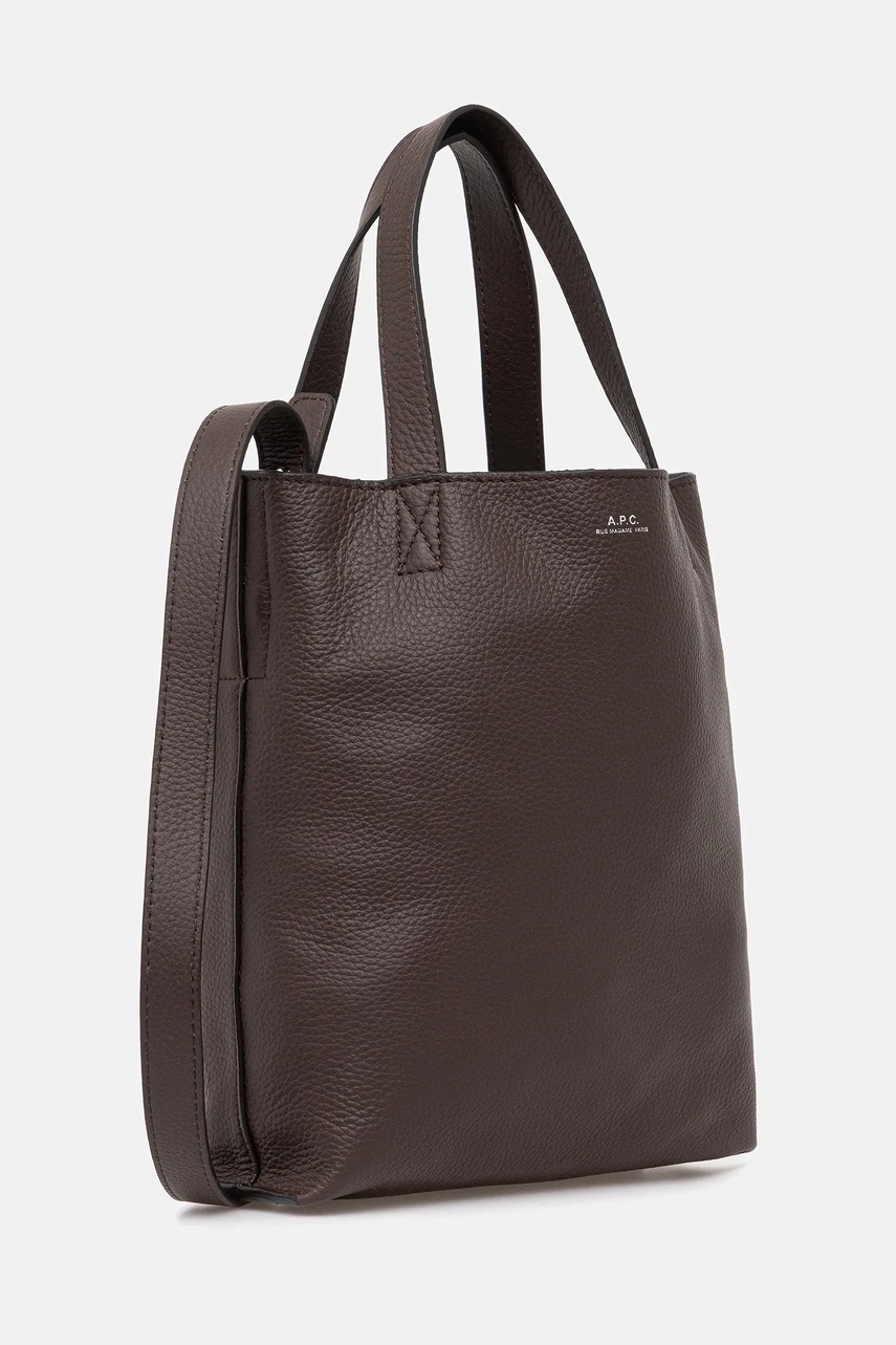 Кожаная сумочка A.P.C. cabas maiko small цвет коричневый PXCBC.M61667