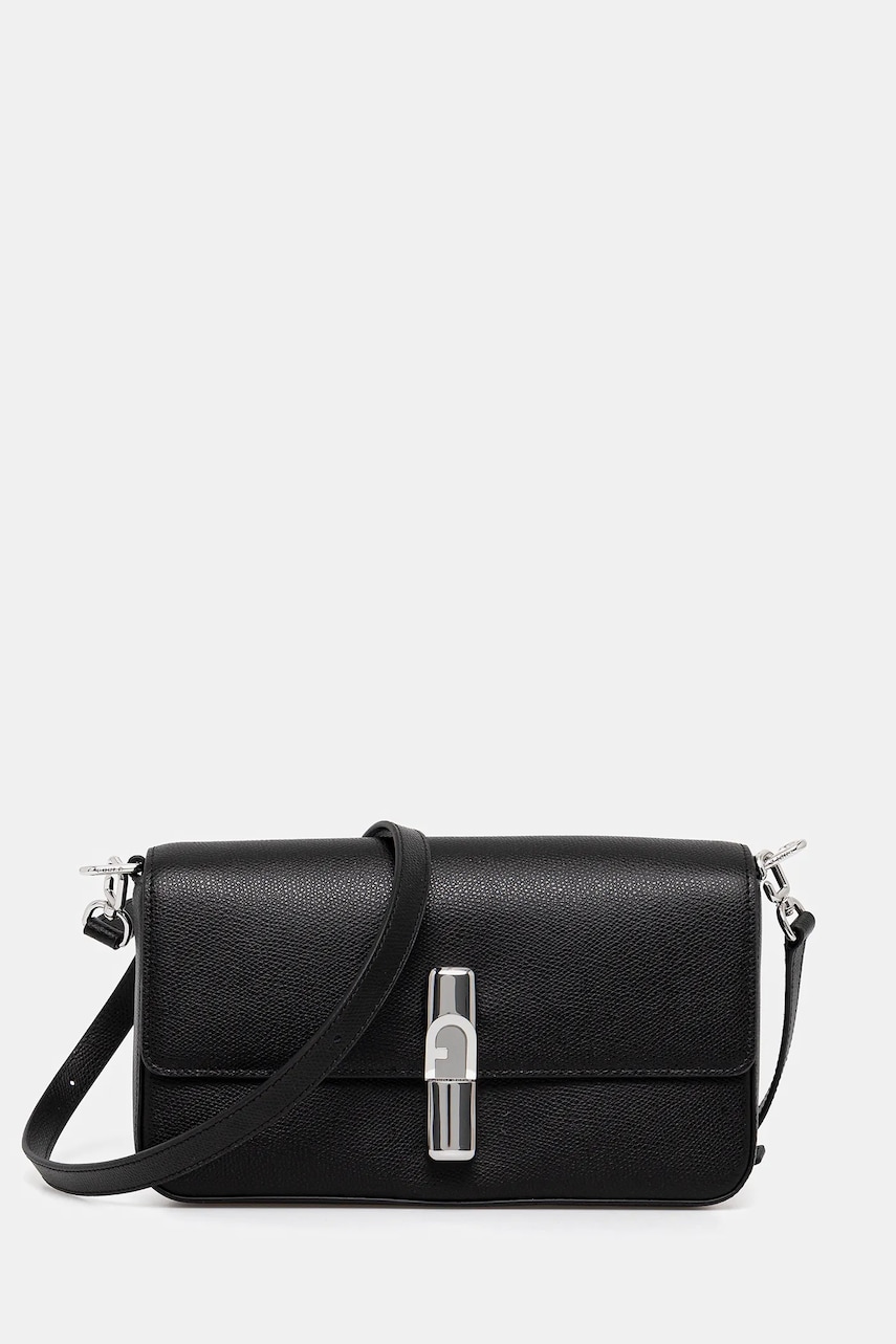 Furla poseta de piele culoarea negru, WB01826.ARE000.O6000