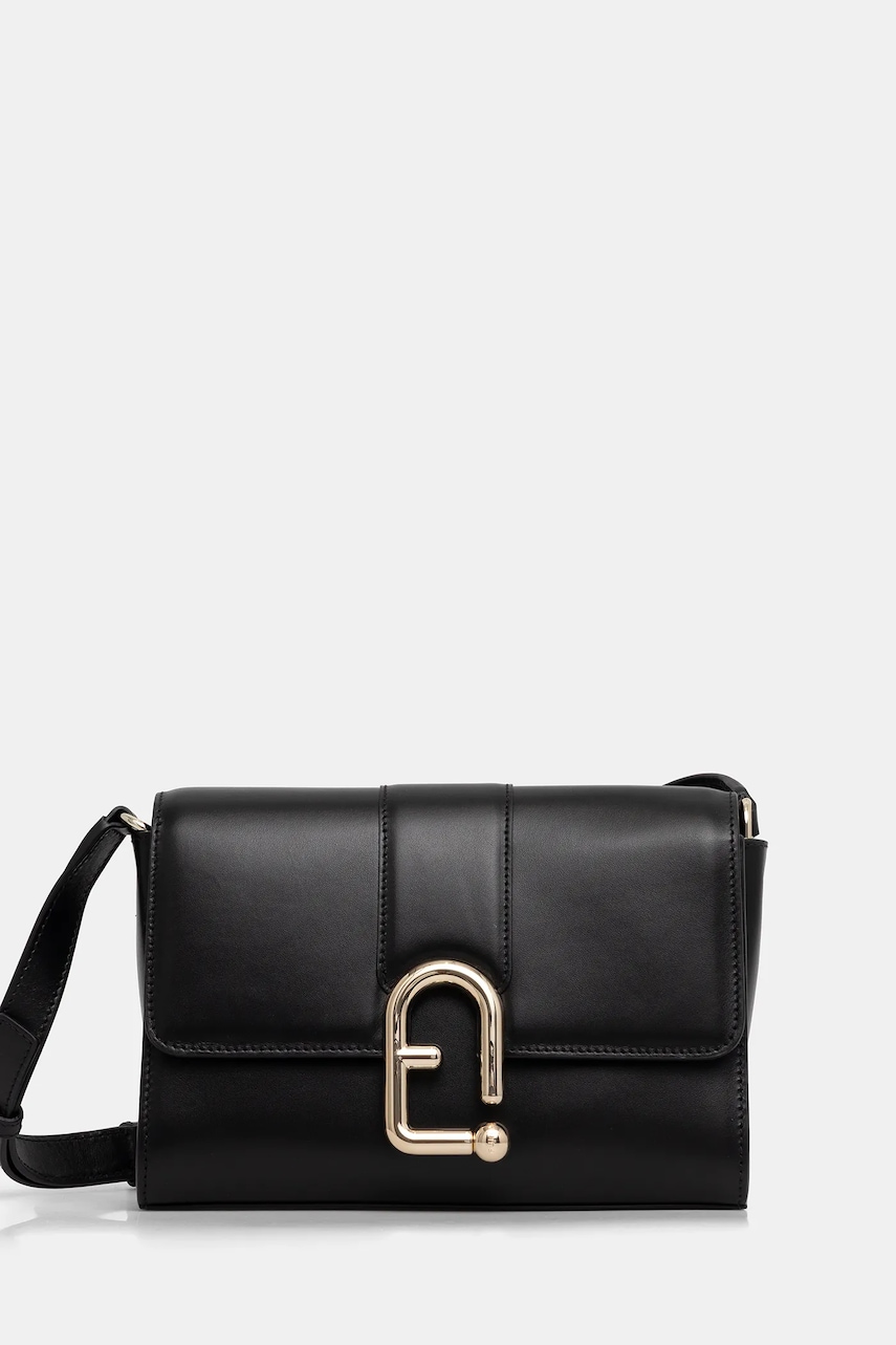 Levně Kožená kabelka Furla černá barva, WB01683.BX3346.O6000