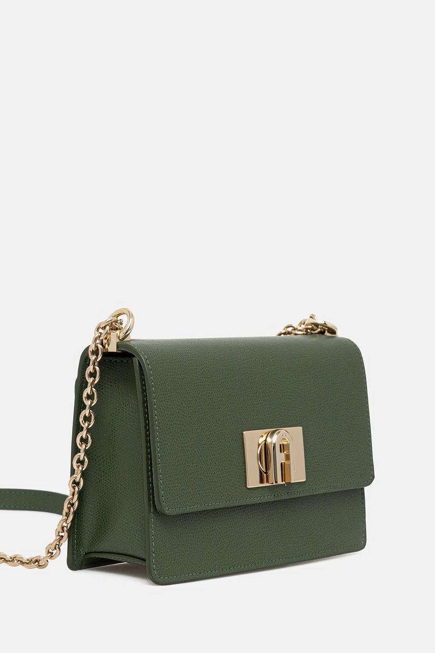 Кожаная сумочка Furla цвет зелёный BAFKACO.ARE000.OLI00