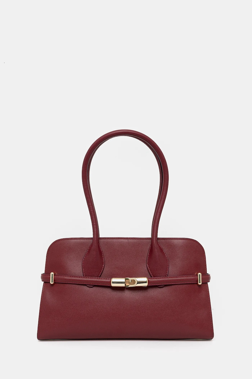 Furla poșetă de piele culoarea bordo, WB01505.BX3104.CGQ00