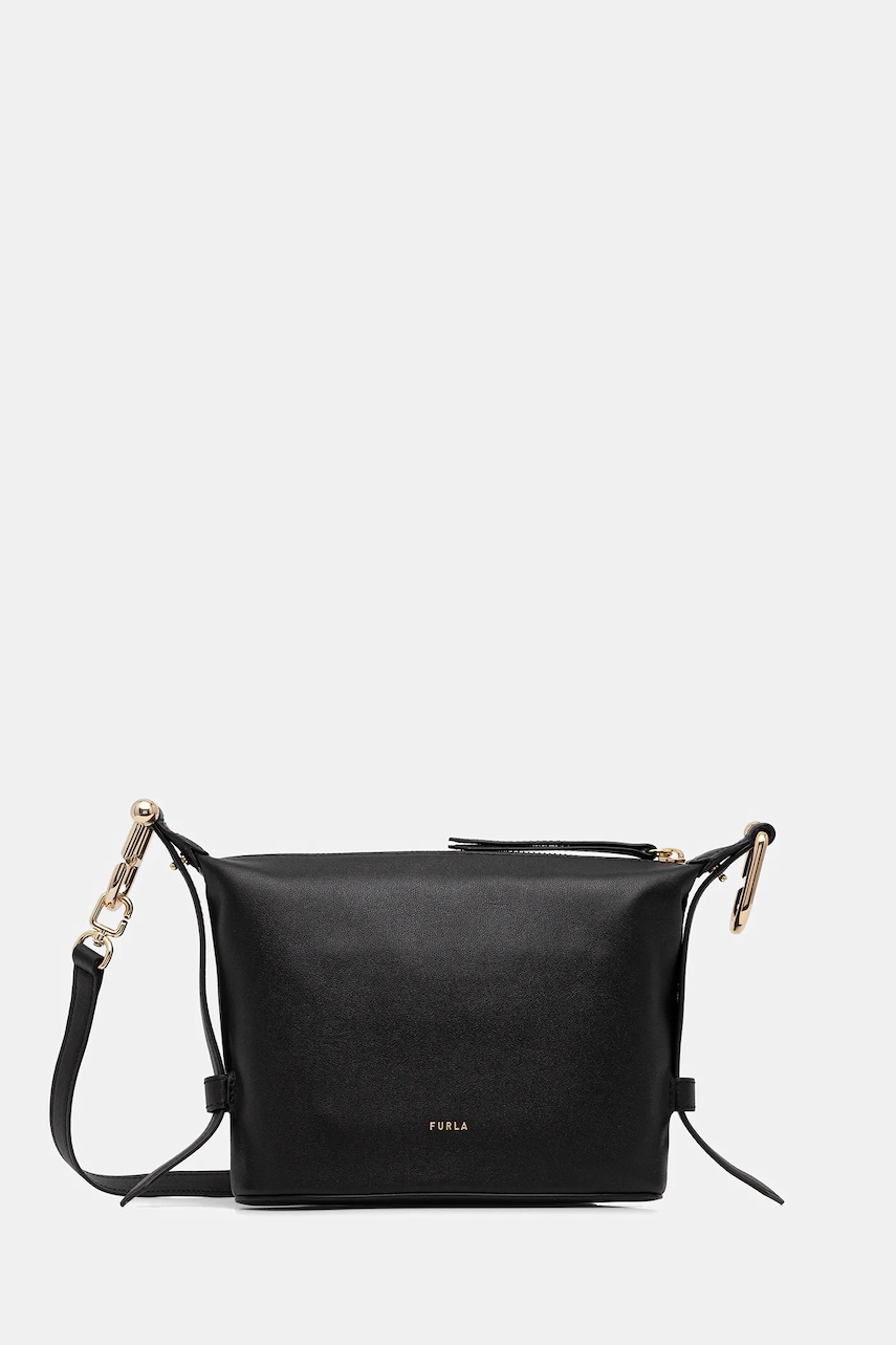 Levně Kožená kabelka Furla černá barva, WE00846.BX2045.O6000