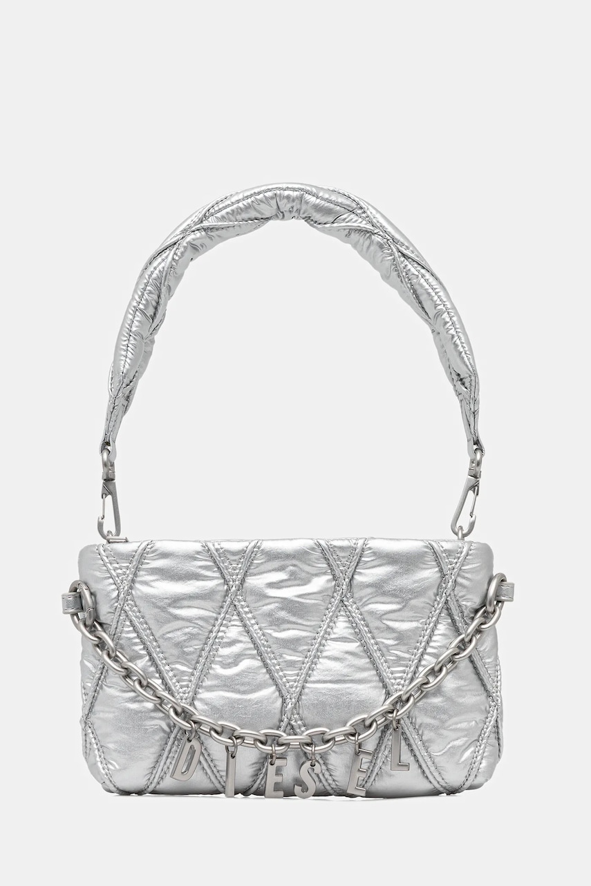 Diesel poșetă CHARM-D CHARM-D POUCH culoarea argintiu, X10286.P8240