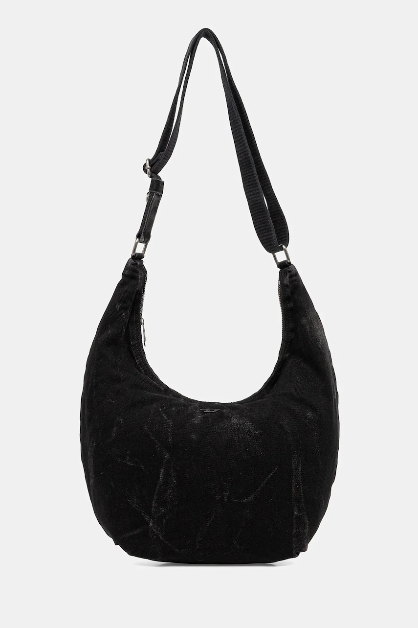 Diesel geanta de bumbac RAVE RAVE HOBO culoarea negru, X10414.P4485