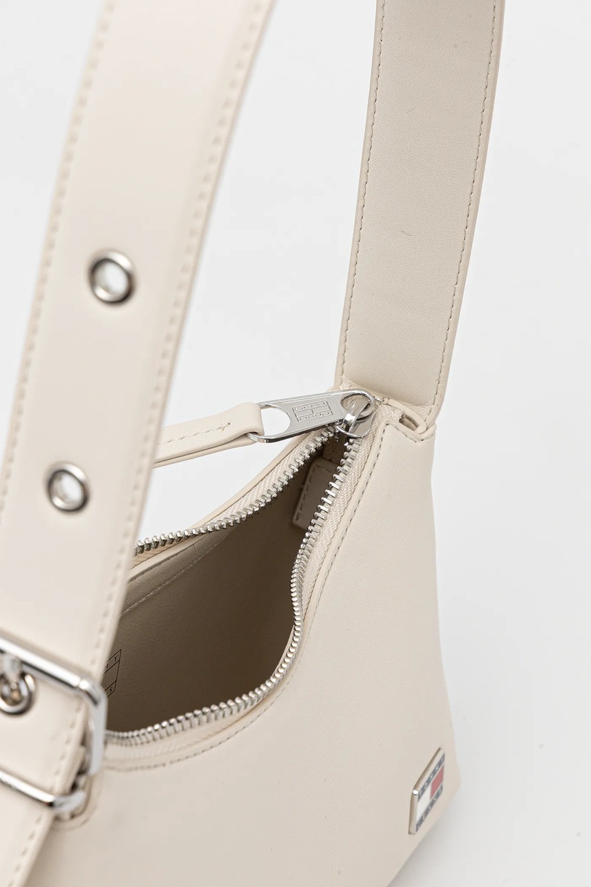 Τσάντα Tommy Jeans χρώμα: μπεζ, AW0AW17873 φωτογραφία