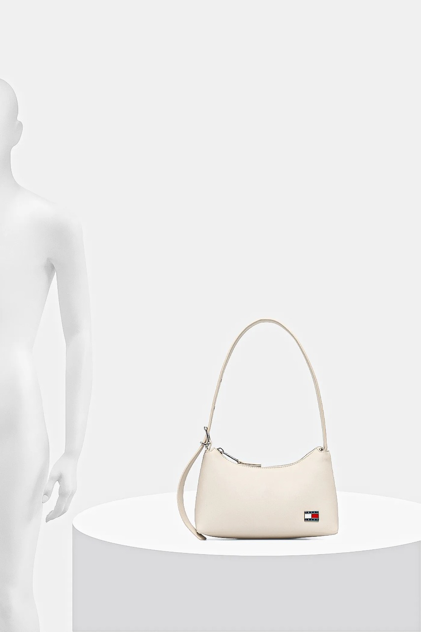 Τσάντα Tommy Jeans χρώμα: μπεζ, AW0AW17873 φωτογραφία