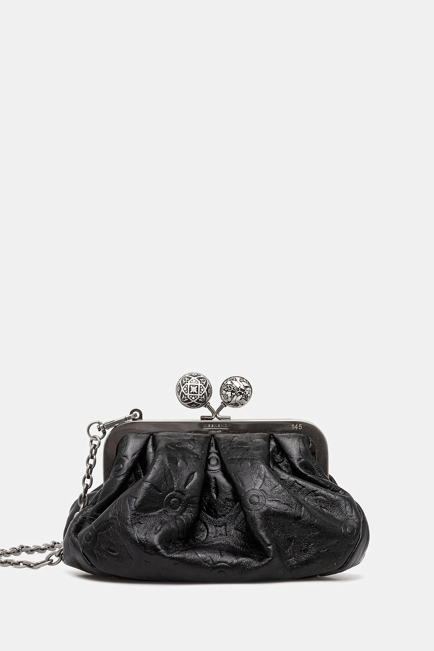 Weekend Max Mara geantă piele SPANISHHERITAGE culoarea negru, 2525516144600
