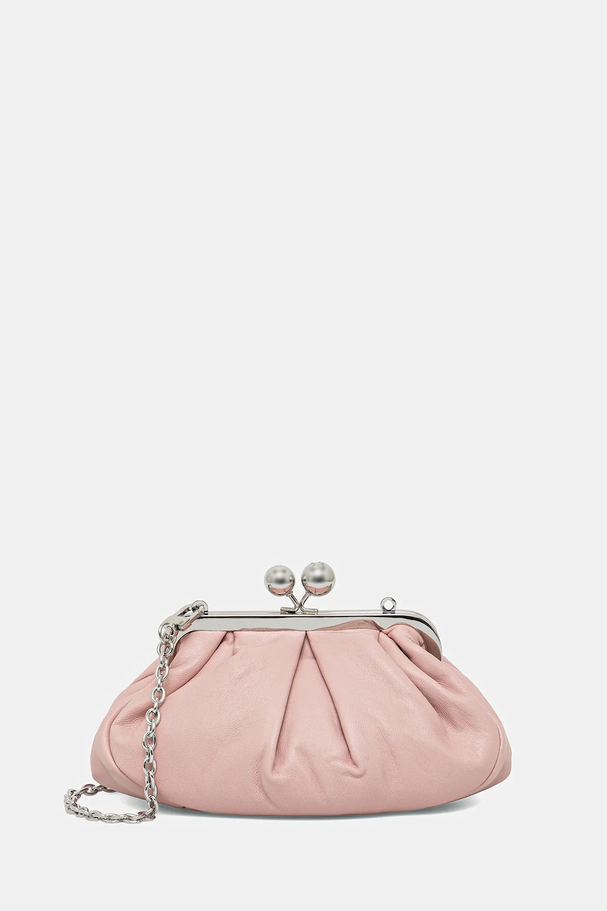 Weekend Max Mara poșetă de piele PRATI culoarea roz, 2525516204600