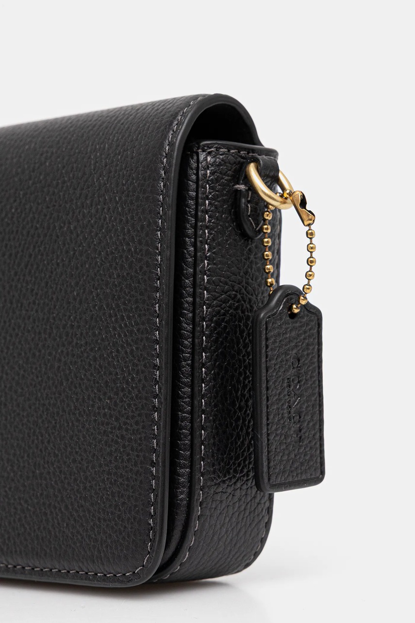 Δερμάτινη τσάντα Coach Mila χρώμα: μαύρο, CAO01 φωτογραφία