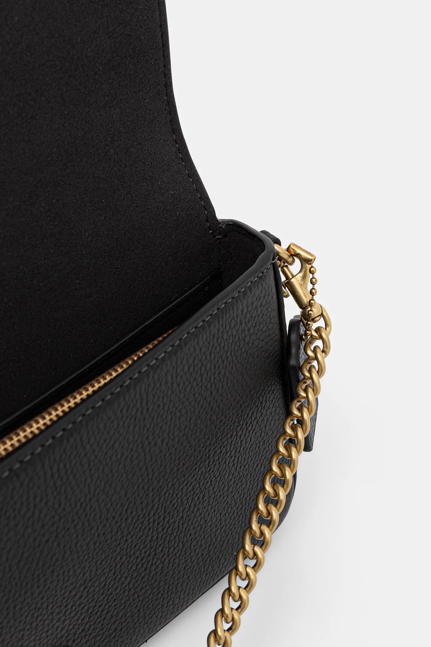 Δερμάτινη τσάντα Coach Mila χρώμα: μαύρο, CAO01 φωτογραφία