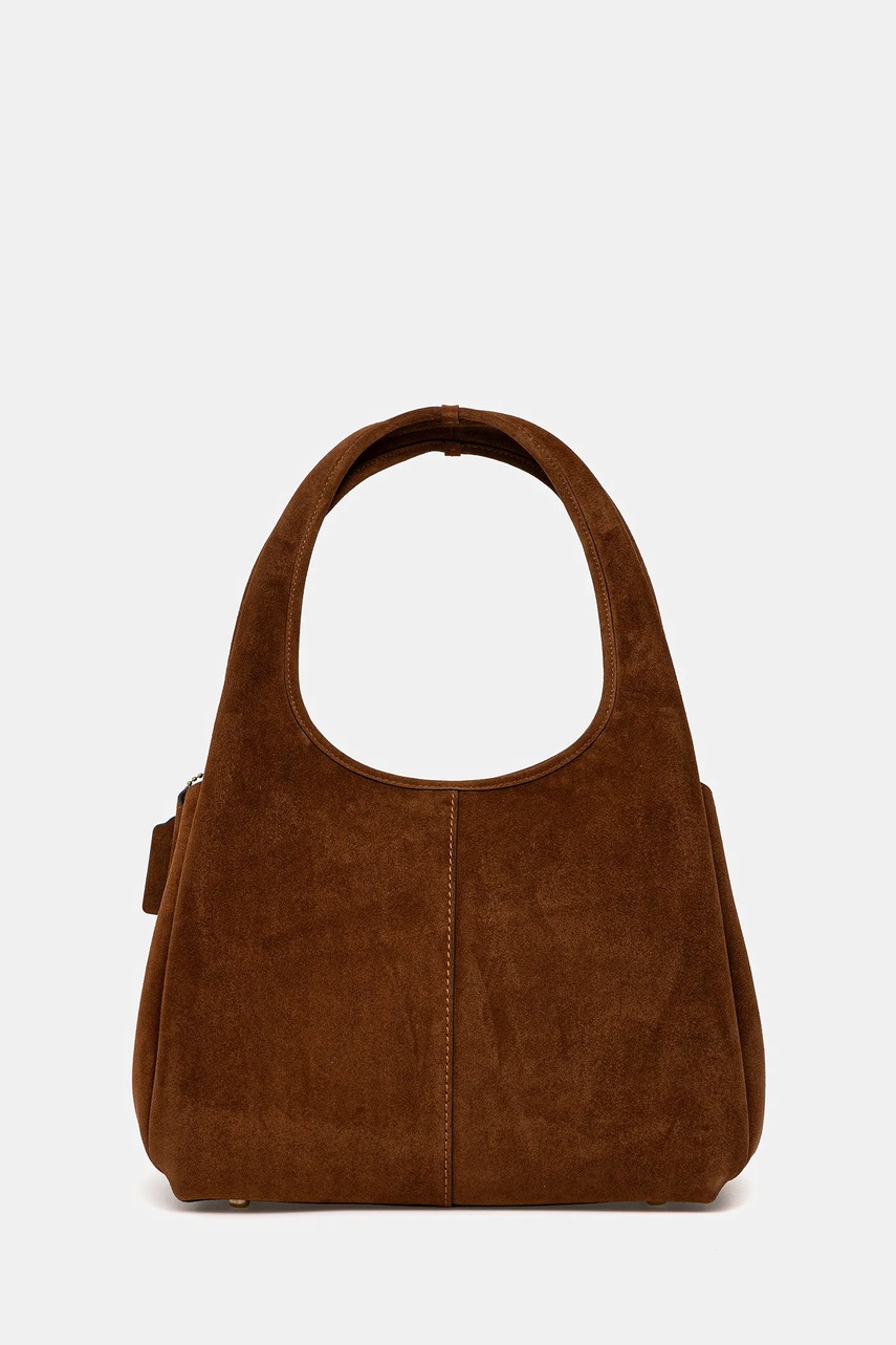 Τσάντα σουέτ Coach Lana χρώμα: καφέ, CBZ96 φωτογραφία