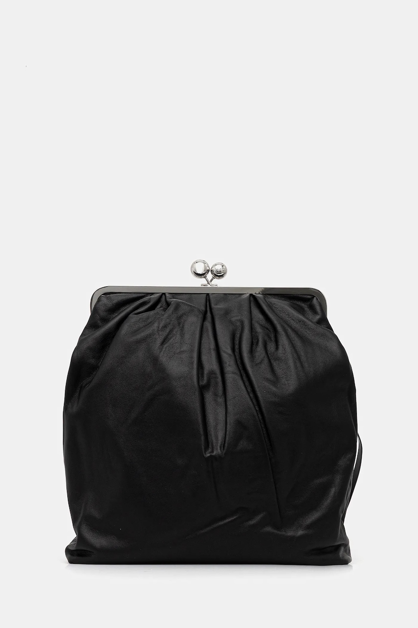 Weekend Max Mara ghiozdan de piele MIRANO culoarea negru, mare, uni, 2525516015600