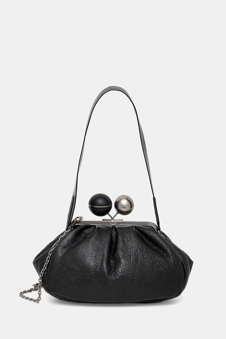 Weekend Max Mara geantă de piele LECITO culoarea negru, 2525516075600