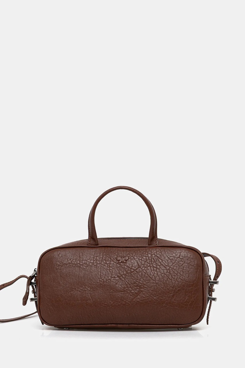 Levně Kožená kabelka Weekend Max Mara TUNDRA hnědá barva, 2525516095600