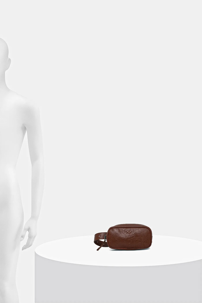 Δερμάτινη τσάντα φάκελος Weekend Max Mara CISA χρώμα: καφέ, 2525516105600 φωτογραφία