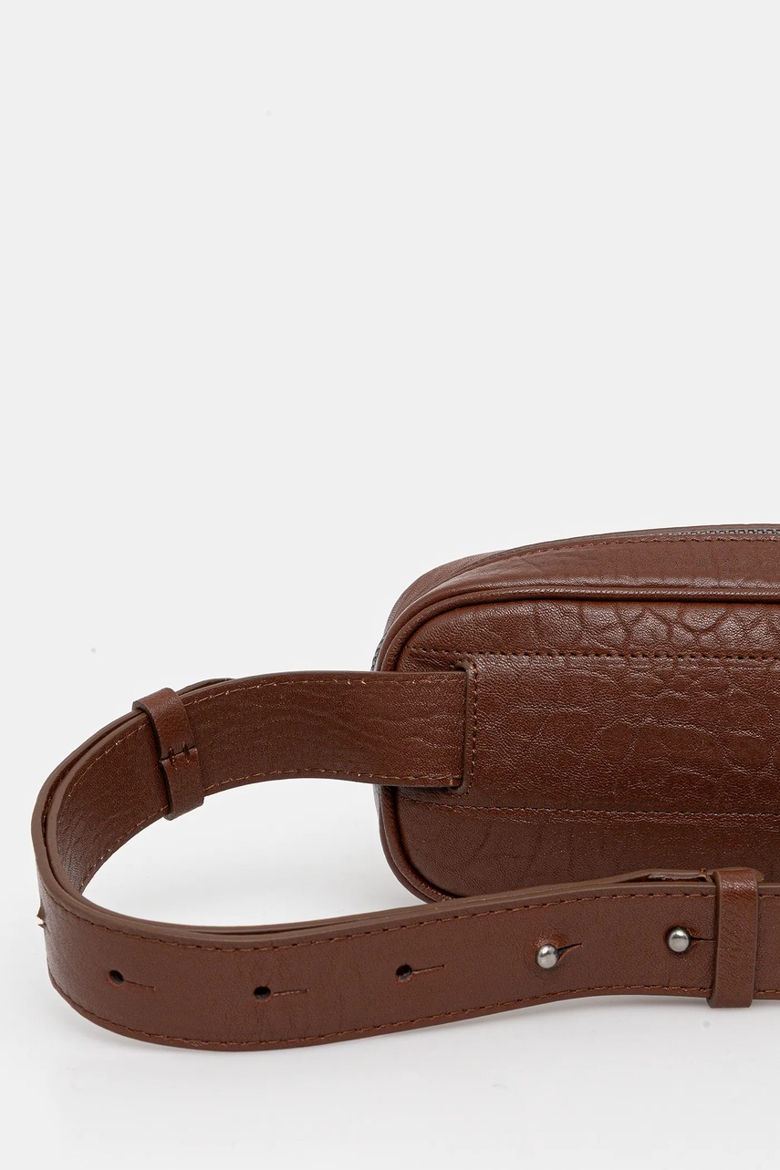 Δερμάτινη τσάντα φάκελος Weekend Max Mara CISA χρώμα: καφέ, 2525516105600 φωτογραφία