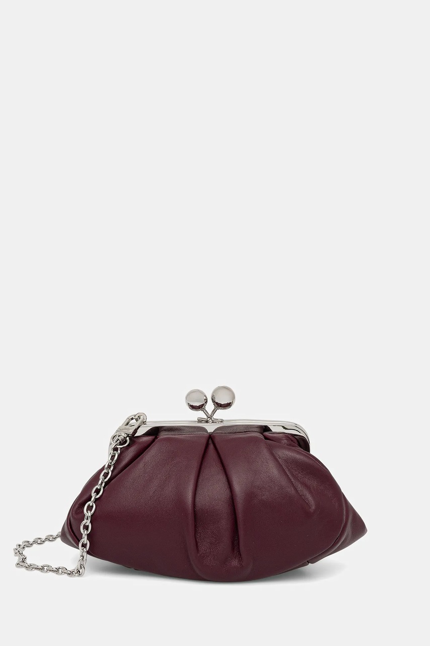 Weekend Max Mara geantă piele PRATI culoarea bordo, 2525516165600