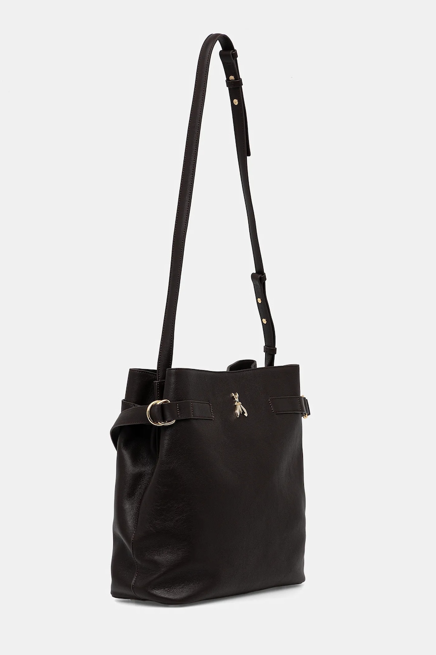 Кожаная сумочка Patrizia Pepe цвет коричневый 2B0150 L162 Кожаная сумочка Patrizia Pepe цвет коричневый 2B0150 L162