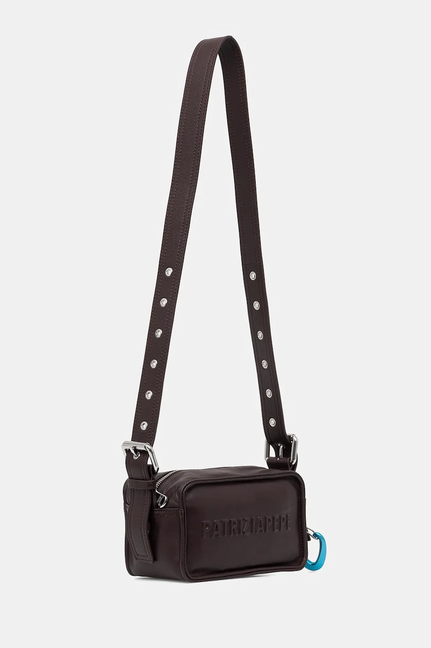 Кожаная сумочка Patrizia Pepe цвет коричневый 2B0153 L113 Кожаная сумочка Patrizia Pepe цвет коричневый 2B0153 L113