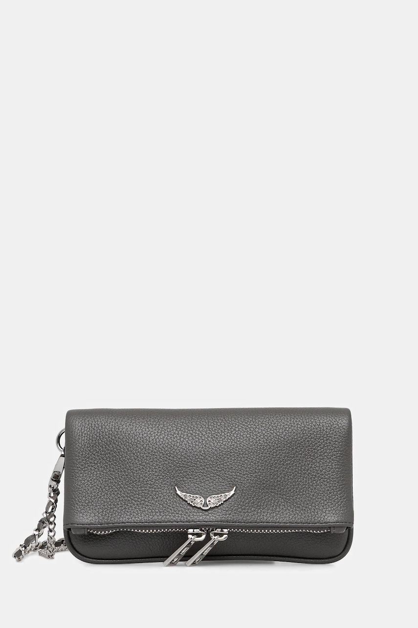 ZADIG&VOLTAIRE poșetă de piele culoarea gri, LWBA03975