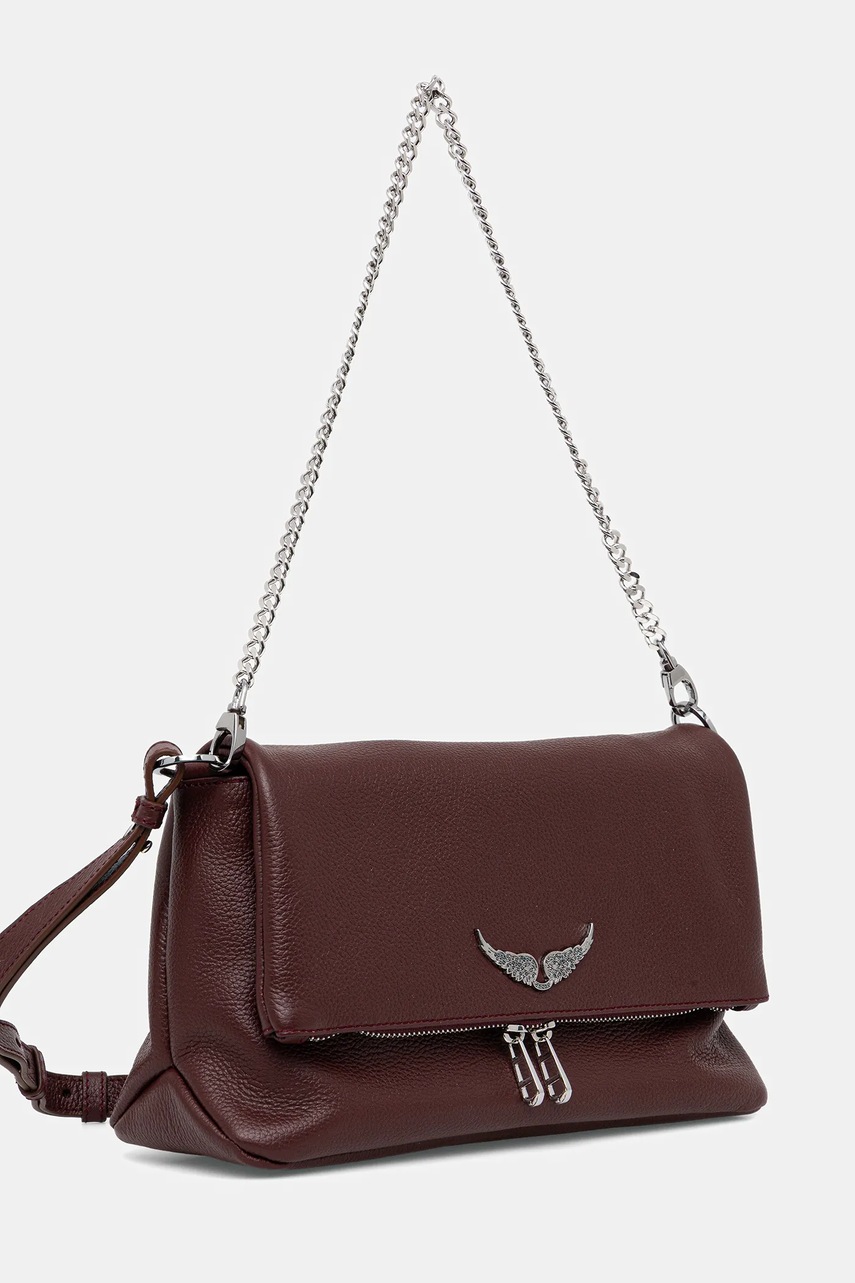 Кожаная сумочка ZADIG&VOLTAIRE цвет бордовый LWBA04125